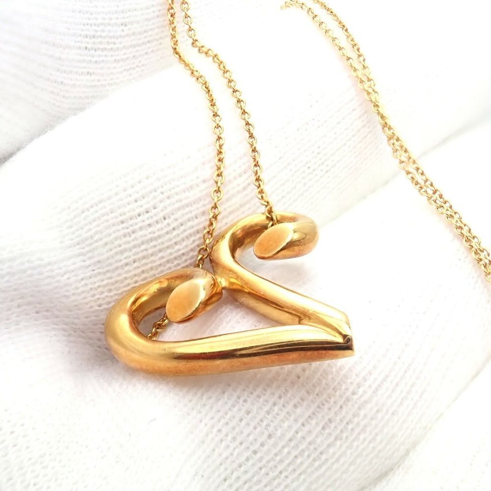 Tiffany & Co Picasso 18k Yellow Gold Large Zodiac Aries Pendant Necklace - Picture 9 of 10